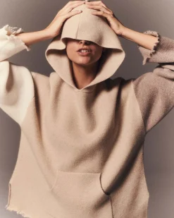 Pull Hoodie Cachemire Oversize, 4 Fils