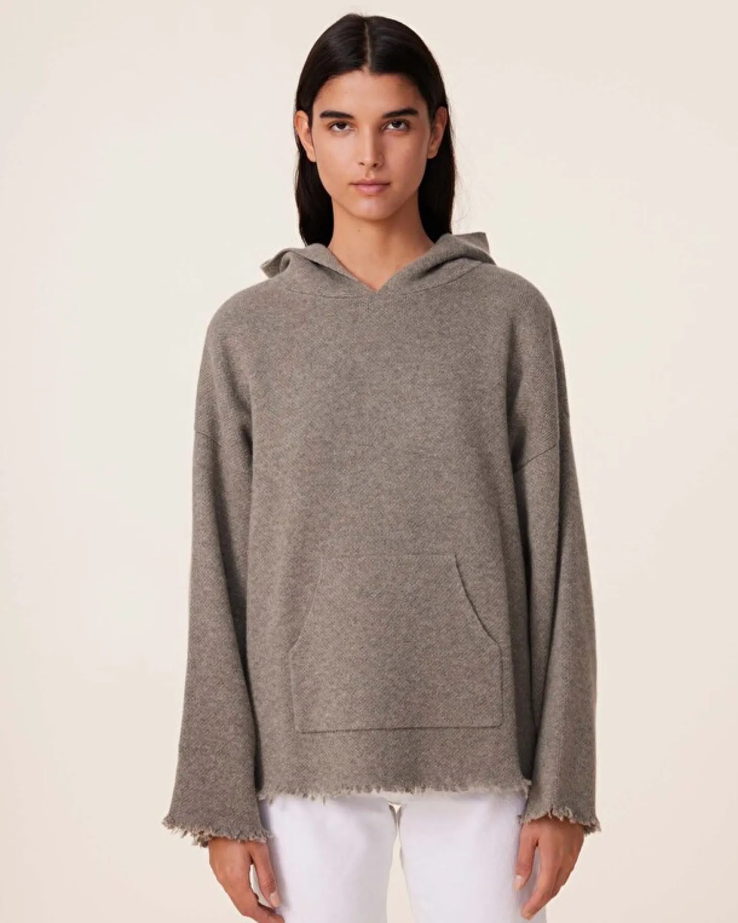Pull Hoodie Cachemire Oversize, 4 Fils