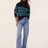 Pull Mariniere Cachemire Col Cheminee, 6 Fils