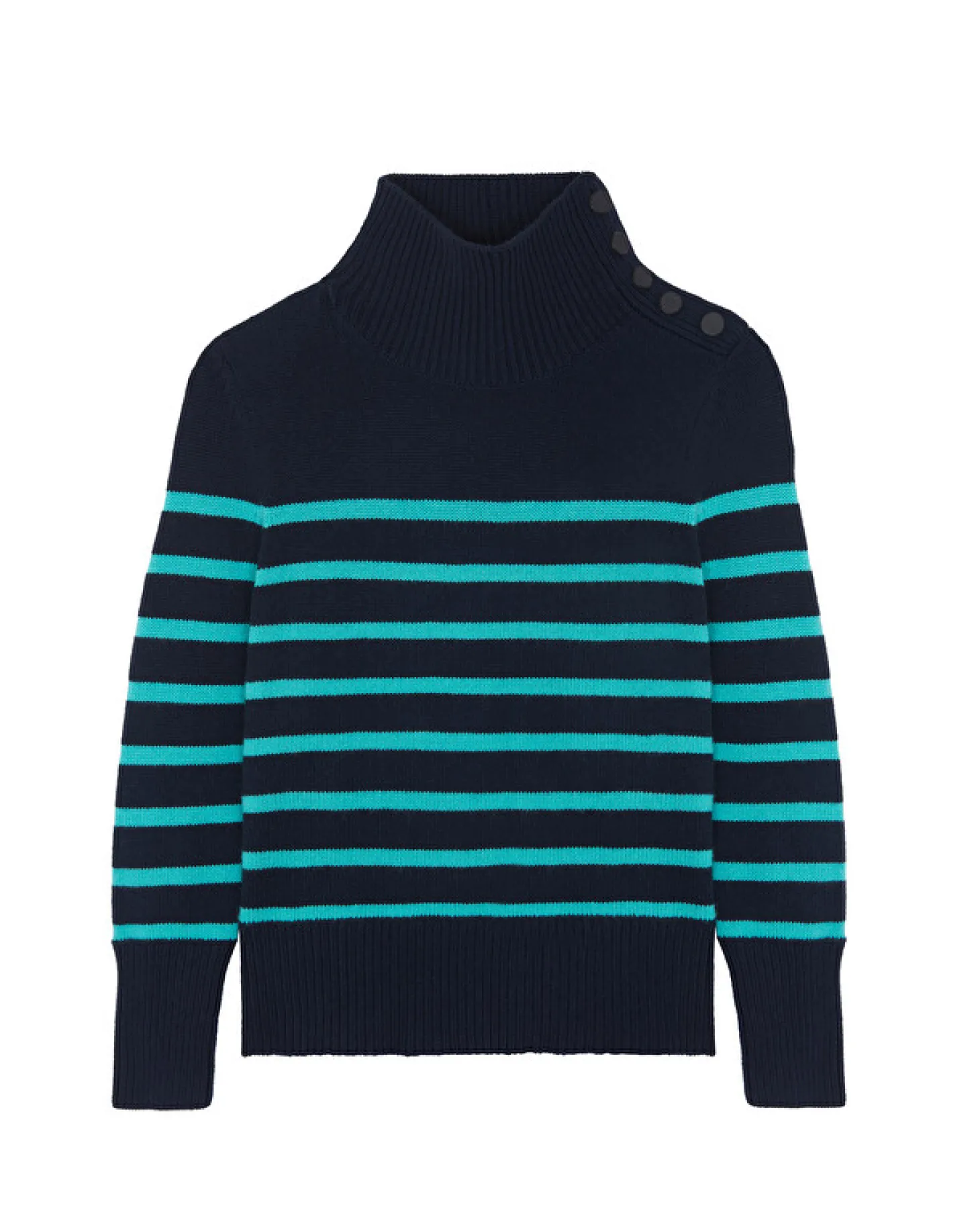 Pull Mariniere Cachemire Col Cheminee, 6 Fils