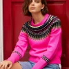 Pull Ski Cachemire Col Rond Manches Mitaines