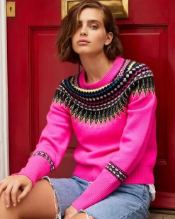 Pull Ski Cachemire Col Rond Manches Mitaines