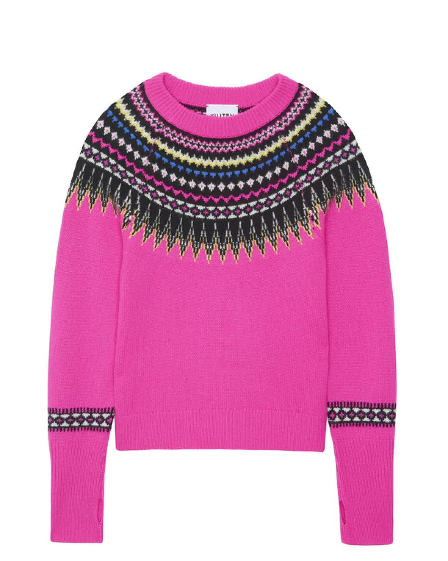 Pull Ski Cachemire Col Rond Manches Mitaines