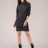 Robe Cachemire Col Cheminee Leopard