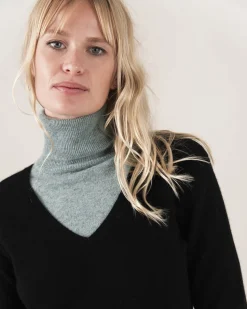 Robe Cachemire Col V Manches Longues
