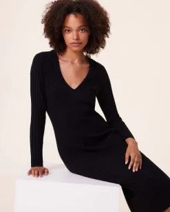 Robe Cachemire Cotele Col V, 2 Fils
