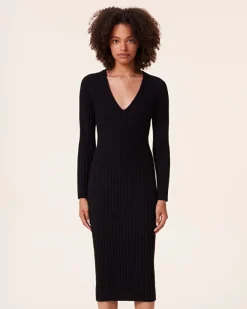 Robe Cachemire Cotele Col V, 2 Fils