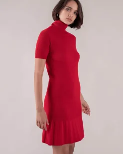 Robe Cachemire Femme Manches Courtes