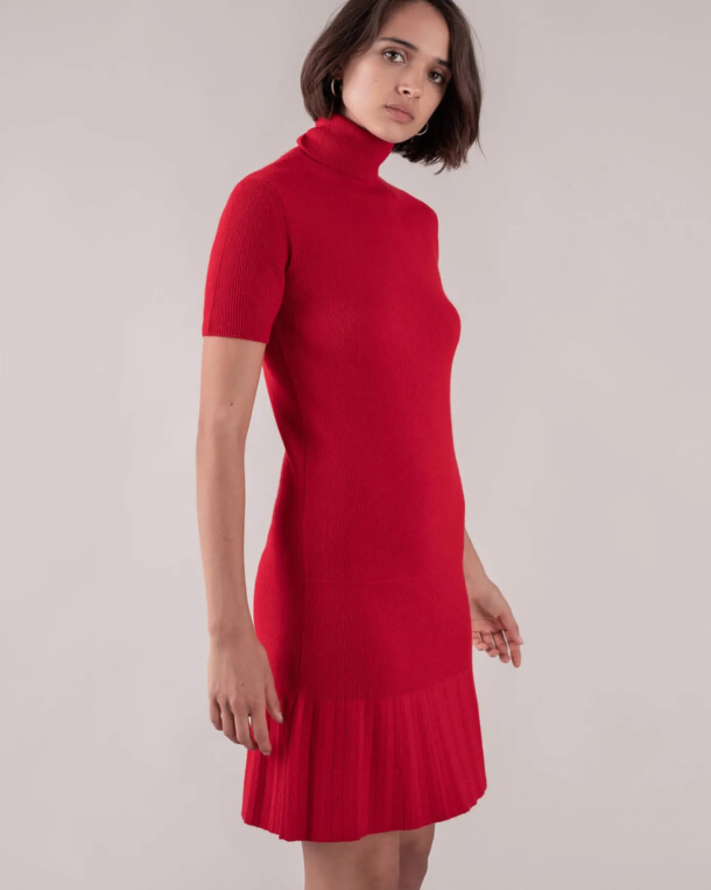 Robe Cachemire Femme Manches Courtes