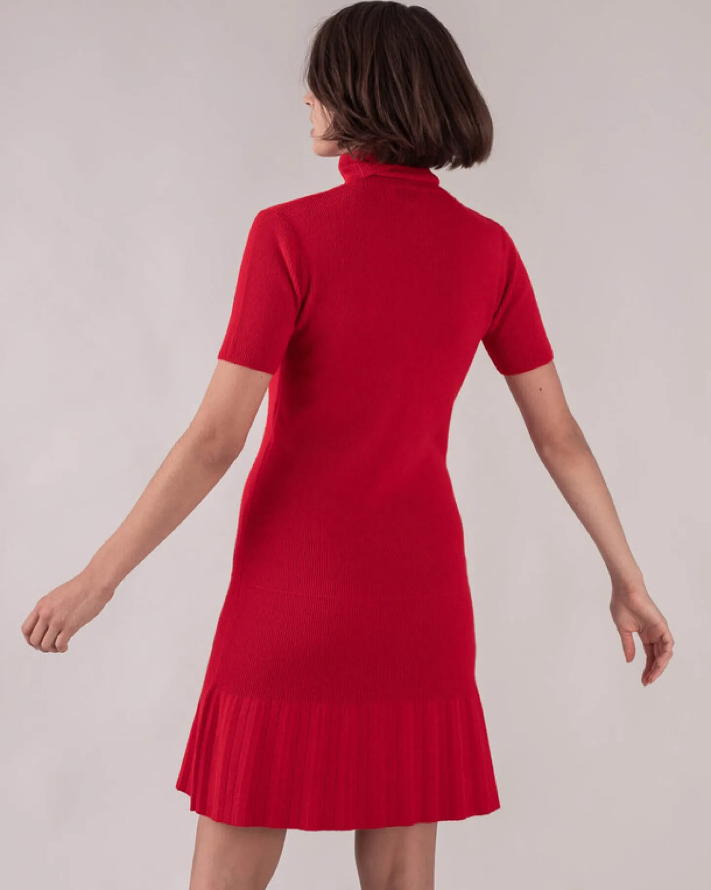 Robe Cachemire Femme Manches Courtes