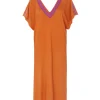 Robe Col V Oversize Soie-Cachemire