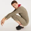 Robe Longue Cachemire Col V Cotelee
