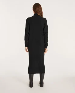Robe Longue Cachemire Col Cheminee Femme