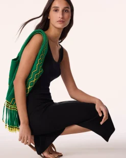 Robe Longue Cachemire Soie Sans Manches