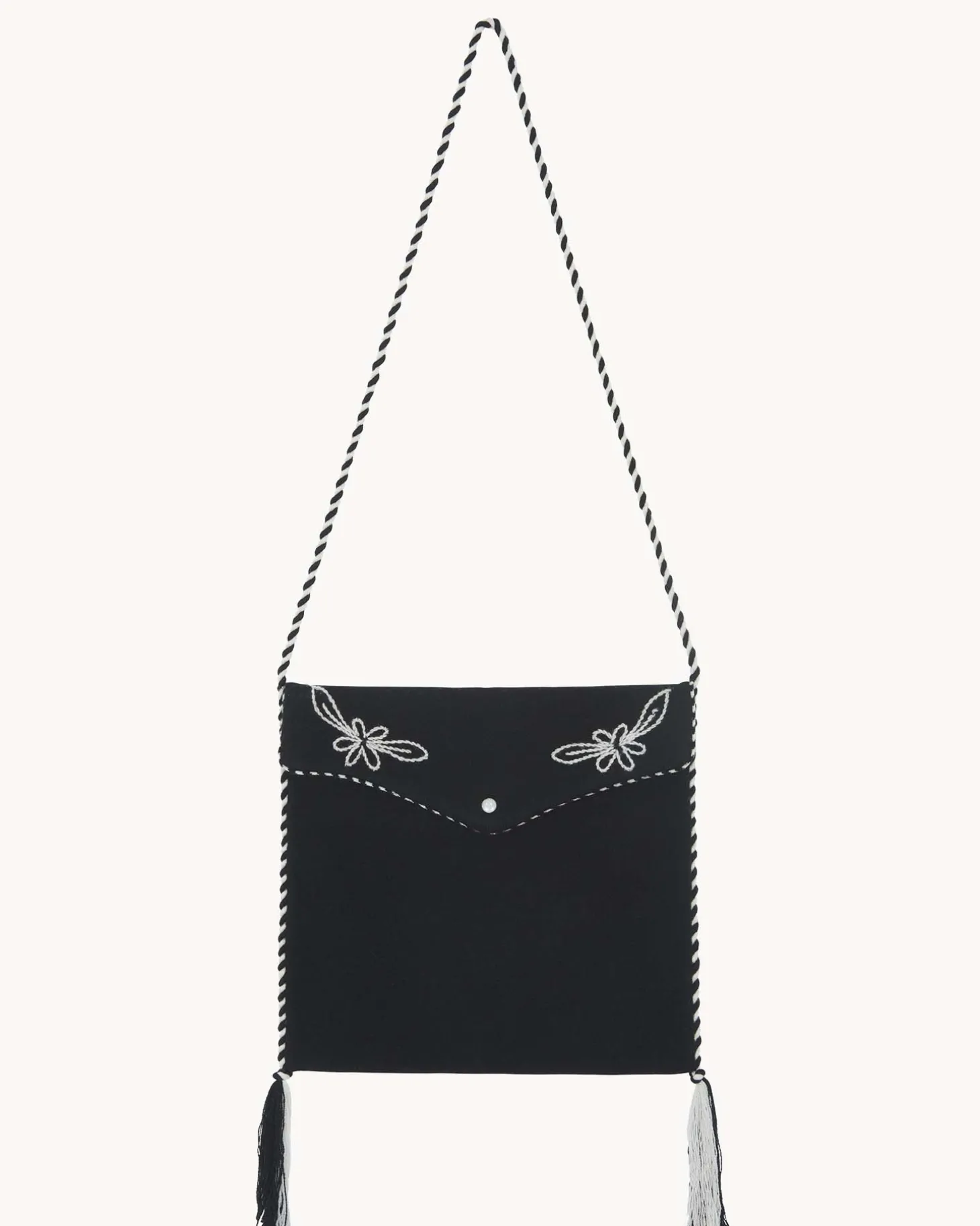 Sac A Rabat Pipping Pompoms En Cachemire