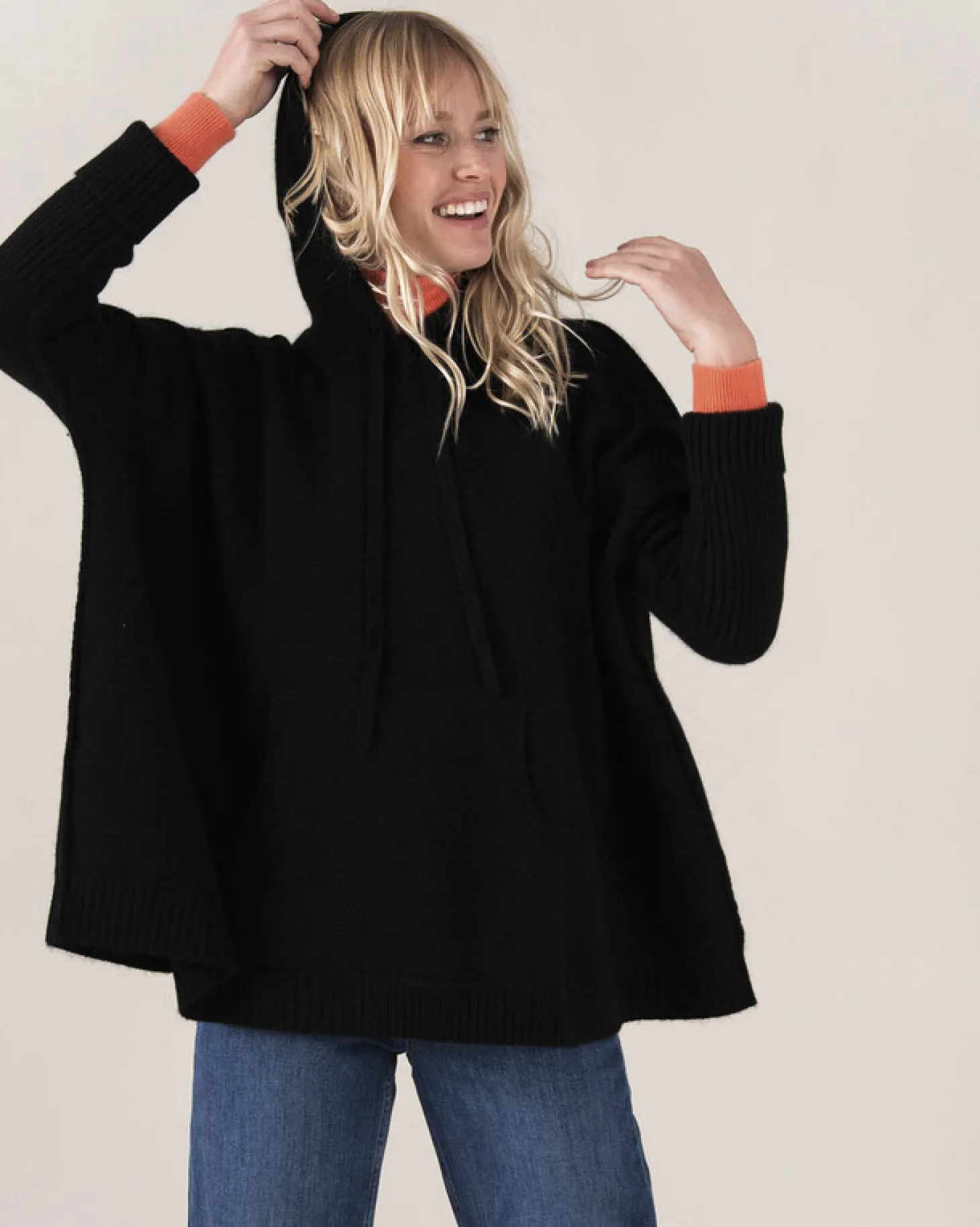 Sweat Cachemire Col Rond Oversize Femme