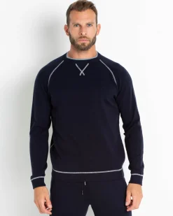 Sweat Cachemire Coutures Contrastees