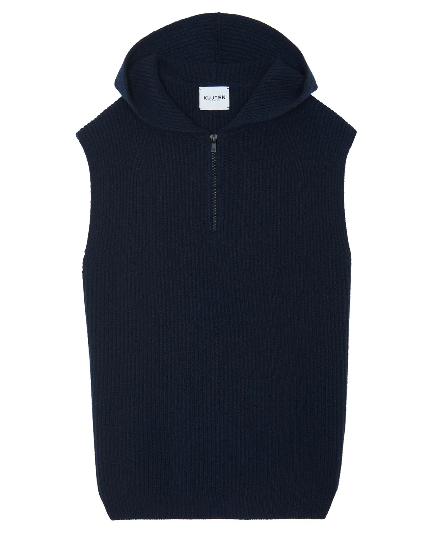 Sweat Cachemire Zippe Sans Manches