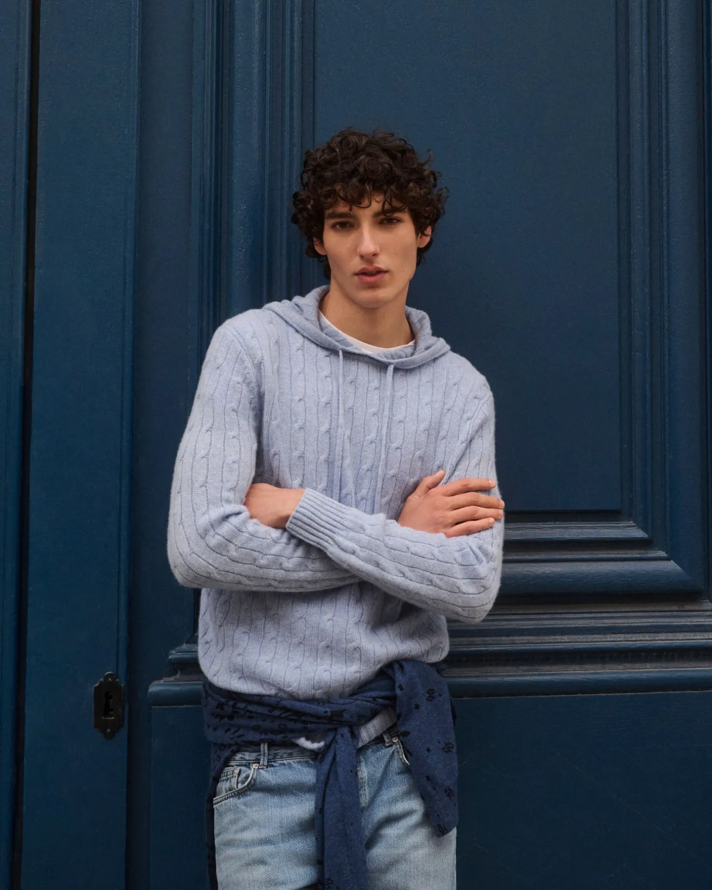 Sweat Capuche Cachemire Torsade