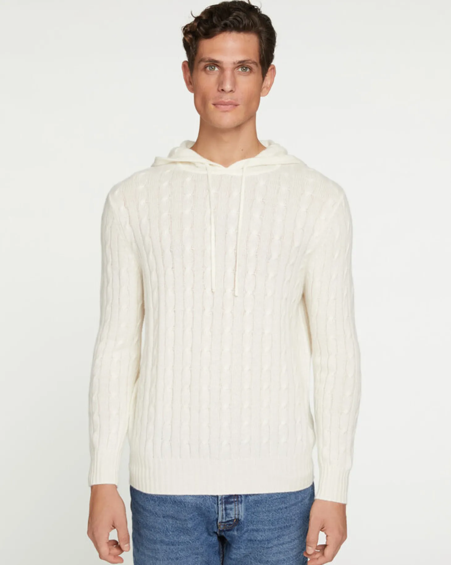 Sweat Capuche Cachemire Torsade