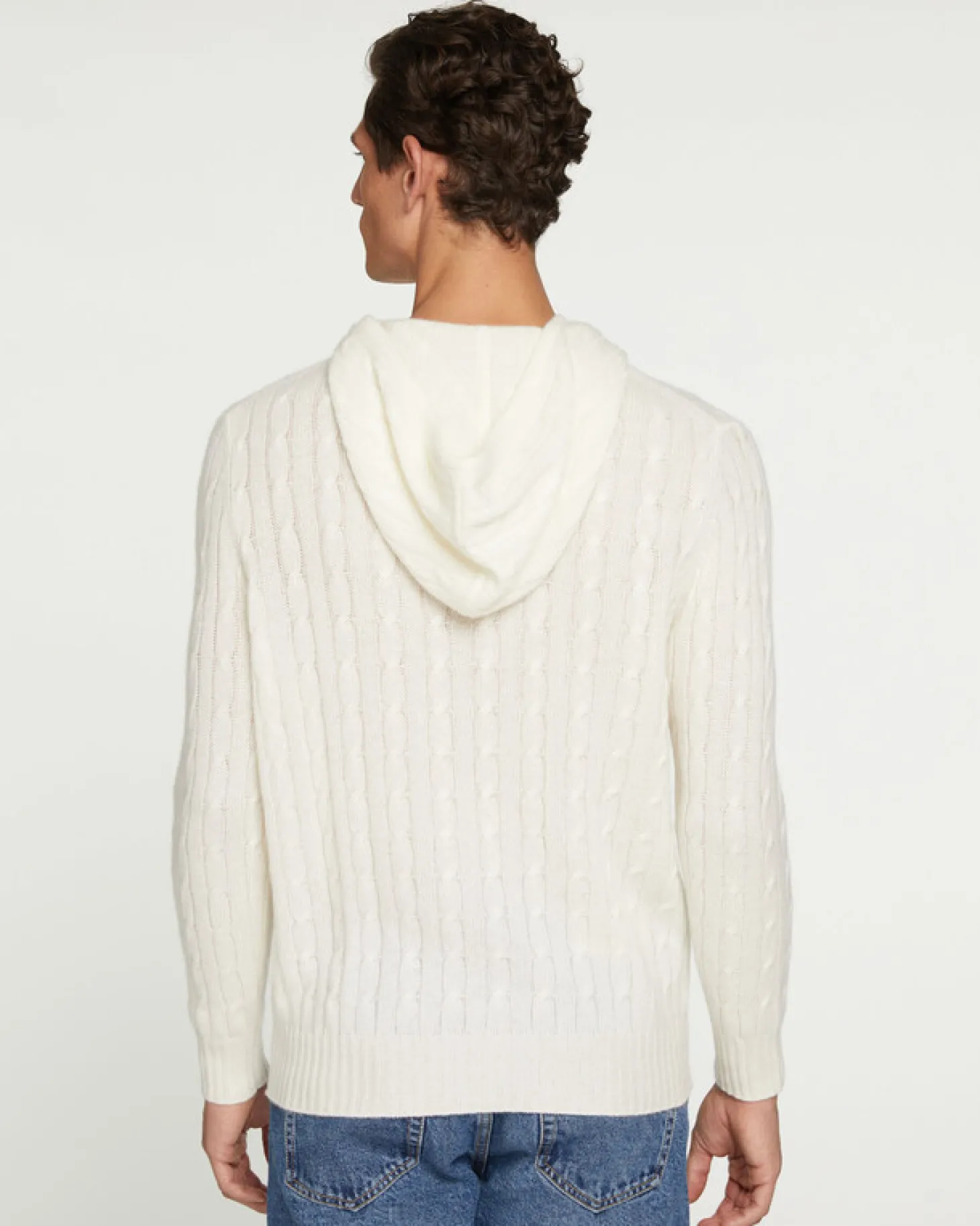 Sweat Capuche Cachemire Torsade