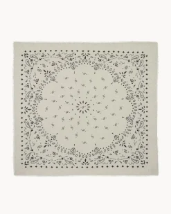 Tres Grand Bandana Cachemire Imprime, 2 Fils