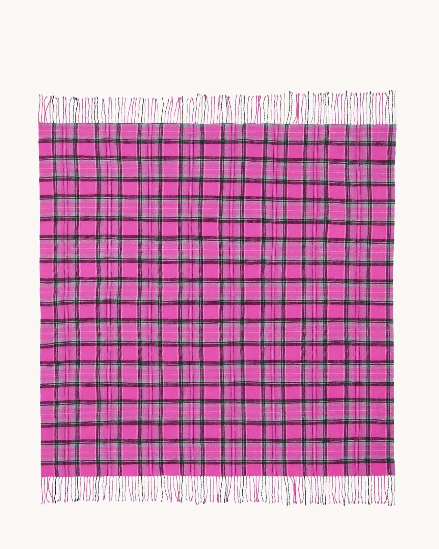 Tres Grand Bandana Cachemire A Franges