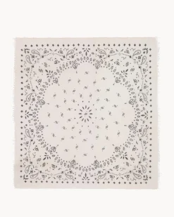 Tres Grand Bandana En Voile De Cachemire, 2 Fils