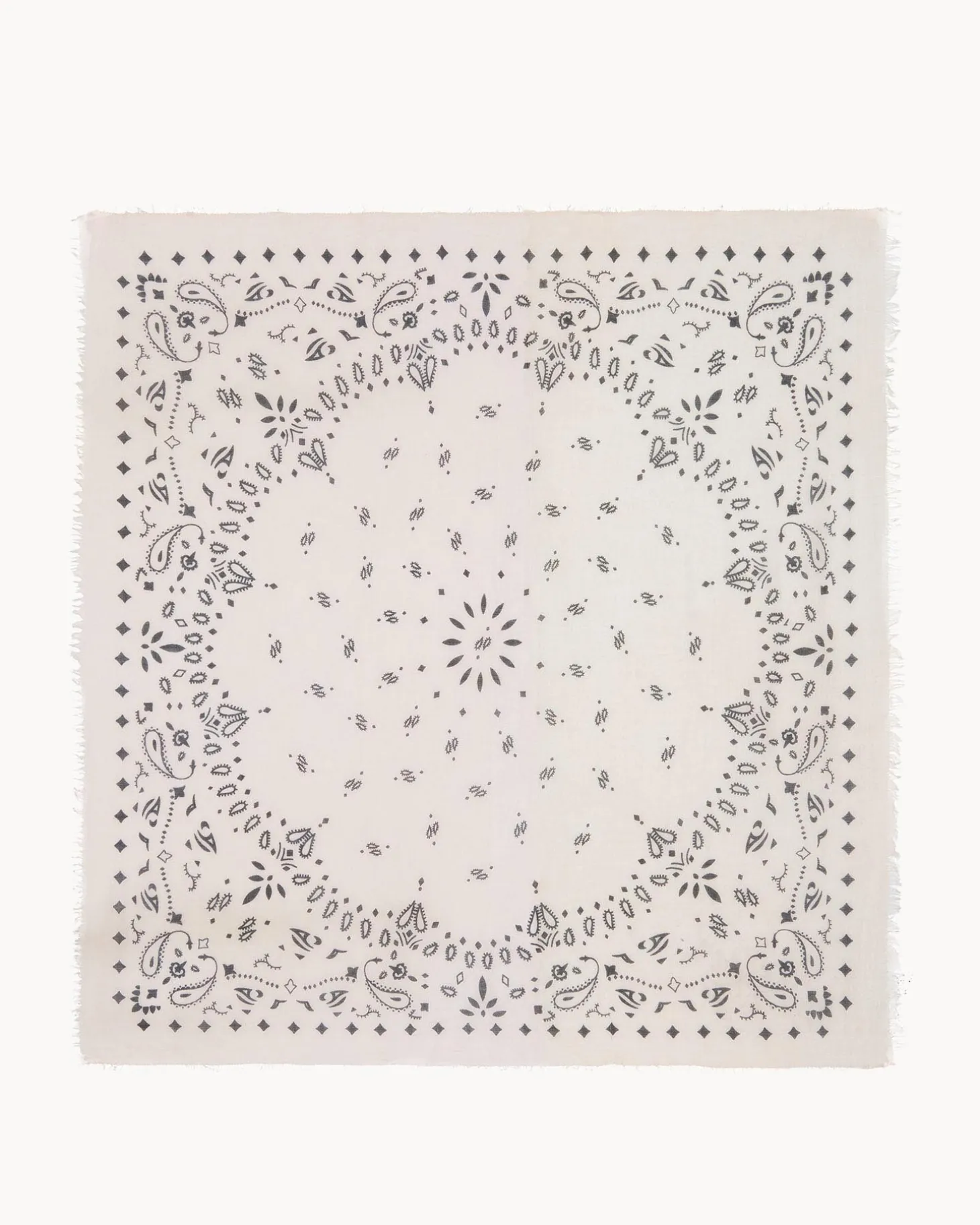 Tres Grand Bandana En Voile De Cachemire, 2 Fils