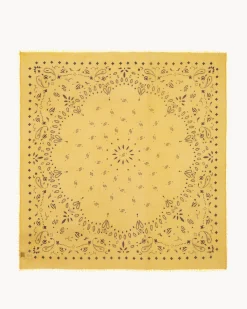 Tres Grand Bandana En Voile De Cachemire, 2 Fils