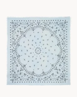 Tres Grand Bandana En Voile De Cachemire, 2 Fils