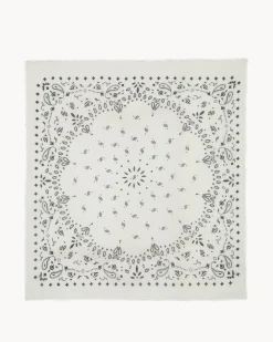 Tres Grand Bandana En Voile De Cachemire, 2 Fils