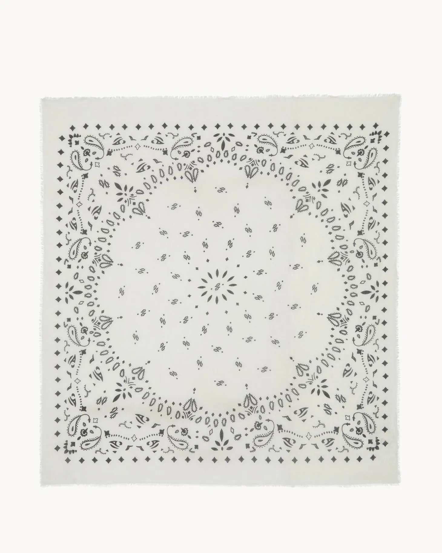 Tres Grand Bandana En Voile De Cachemire, 2 Fils