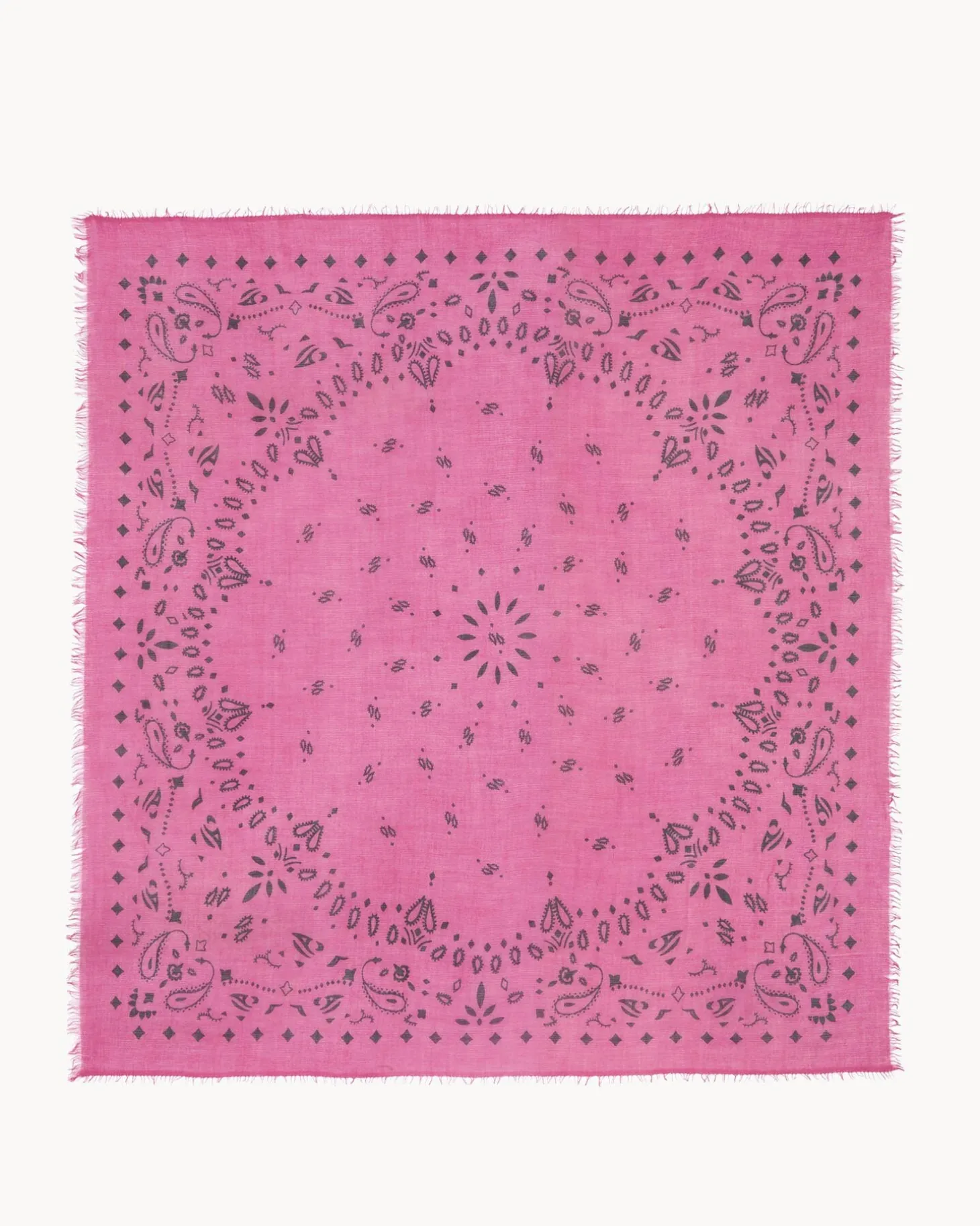 Tres Grand Bandana En Voile De Cachemire, 2 Fils