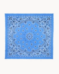 Tres Grand Bandana En Voile De Cachemire, 2 Fils