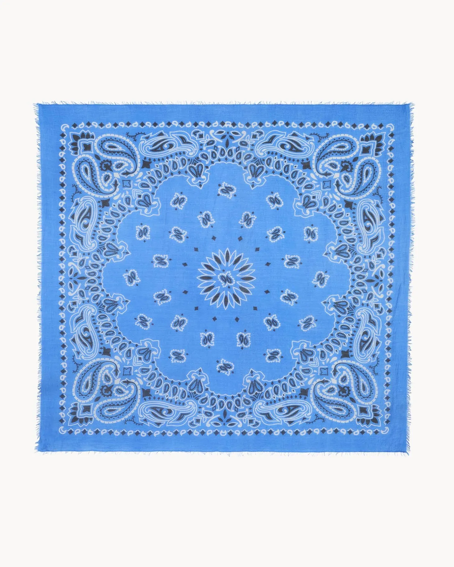 Tres Grand Bandana En Voile De Cachemire, 2 Fils