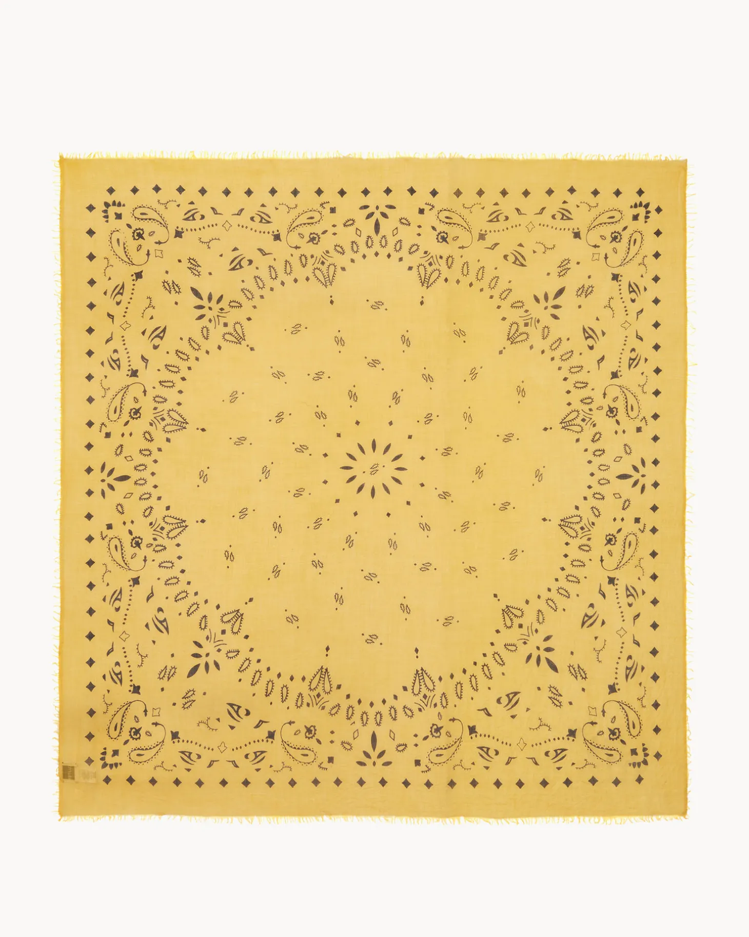 Tres Grand Bandana En Voile De Cachemire, 2 Fils