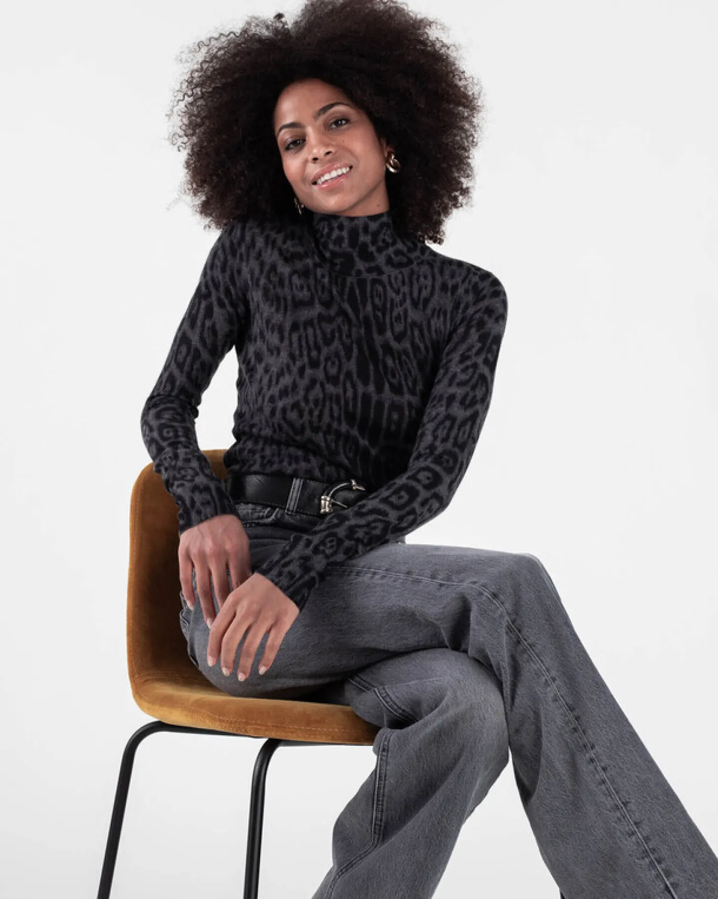 Tunique Cachemire Femme Motif Leopard