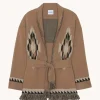 Veste Cachemire Col Chale A Franges, 4 Fils
