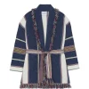 Veste Cachemire Col Chale A Franges, 6 Fils