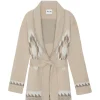 Veste Cachemire Col Chale A Franges