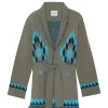 Veste Cachemire Col Chale A Franges