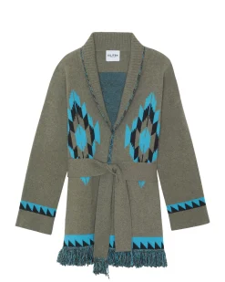 Veste Cachemire Col Chale A Franges