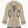 Veste Cachemire Col Chale A Franges, 4 Fils