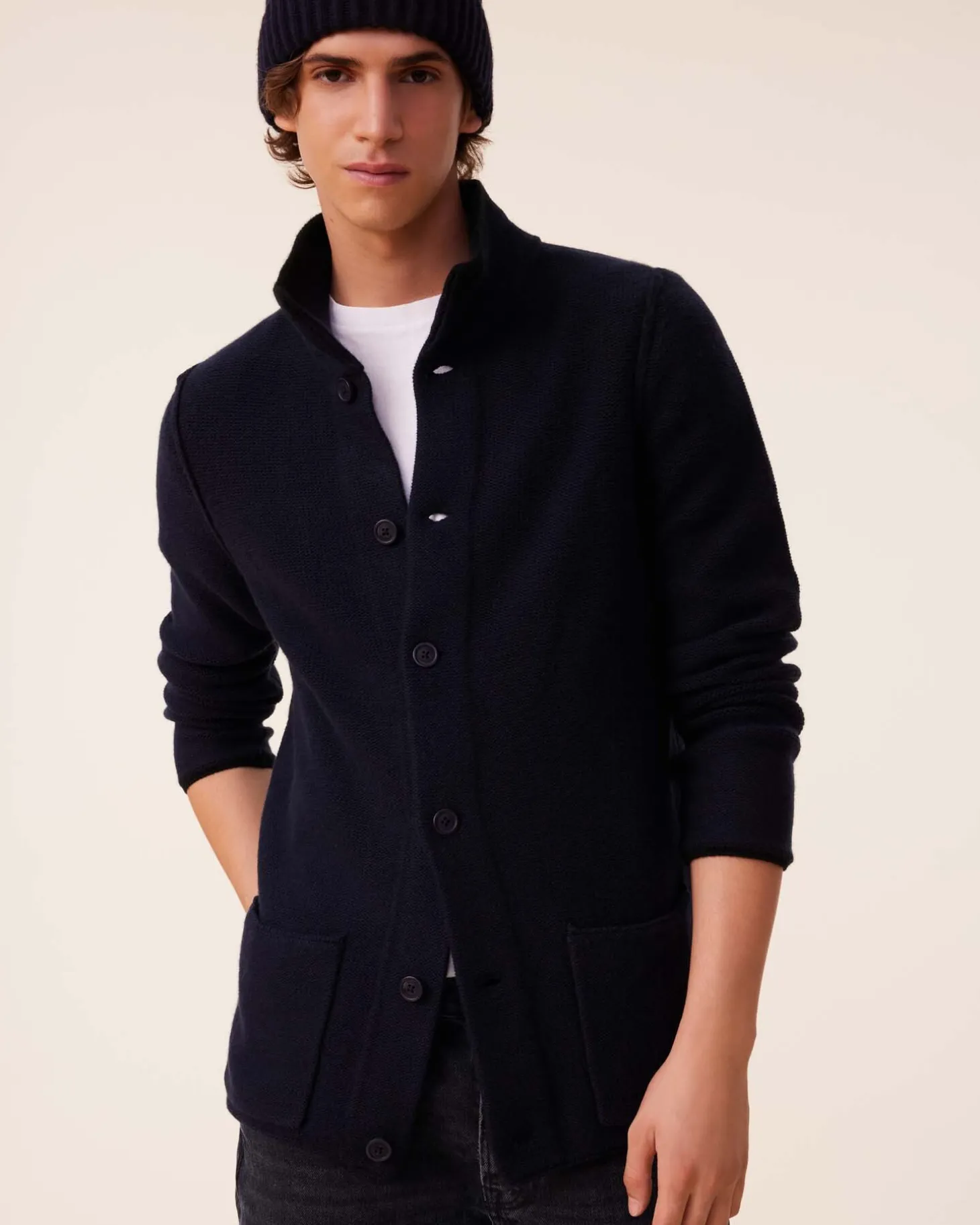Veste Cachemire Homme Jersey Envers, 8 Fils