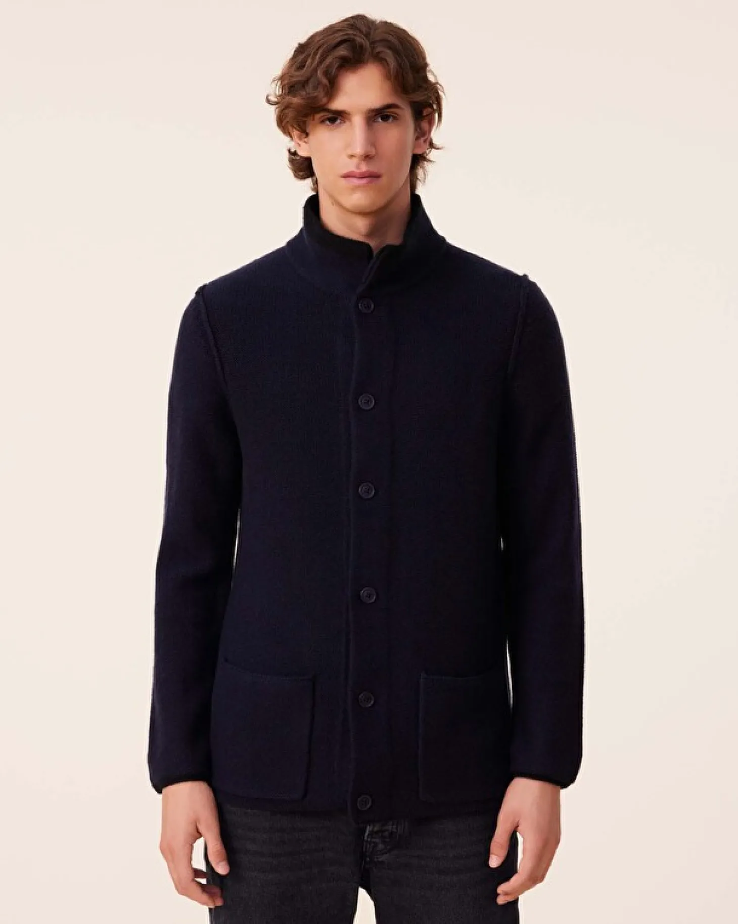 Veste Cachemire Homme Jersey Envers, 8 Fils