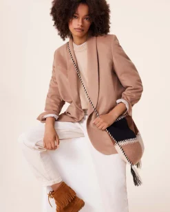 Veste Col Chale Cachemire Tisse