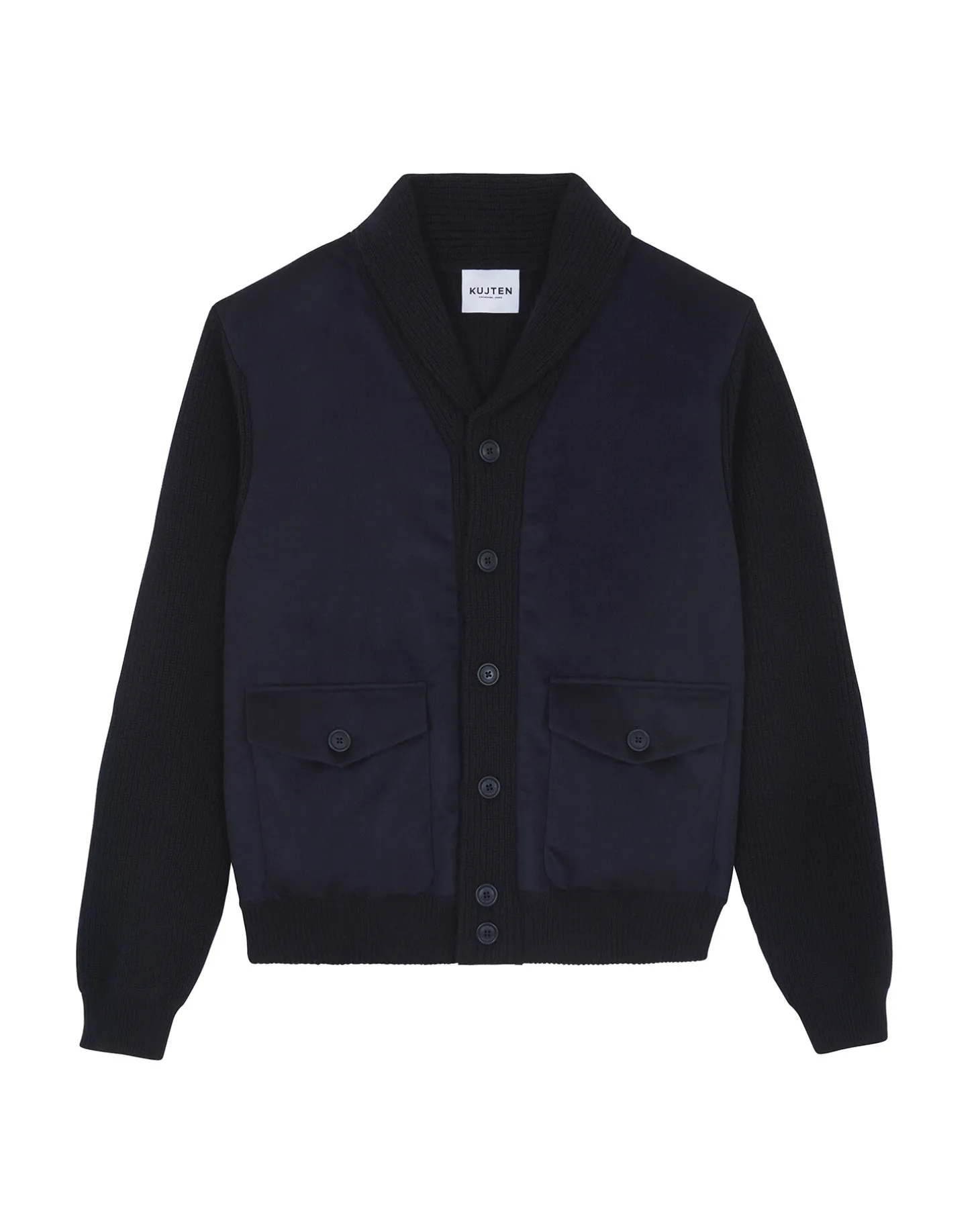 Veste Col Chale Cachemire Tisse
