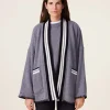 Veste Kimono Cachemire Jacquard, 4 Fils