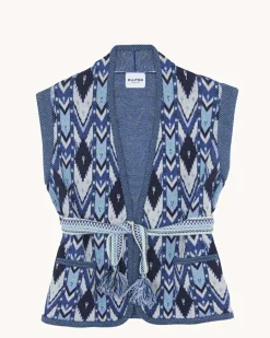 Veste Kimono Cachemire Sans Manches, 4 Fils
